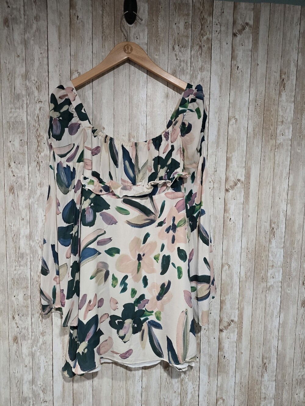 Stone Cold Fox Floral Silk Off Shoulder Dress S 1